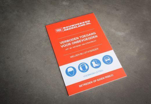 Bord melden bij uitvoerder | met eigen logo Bord melden bij uitvoerder | met eigen logo