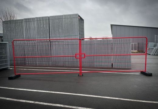 Bouwhekdeur dubbele voertuig deur - anti-climb rood