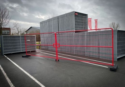Bouwhek dubbele voertuig deur anti-climb rood