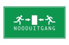 Bouwhekbanner 338 x 175 cm Nooduitgang