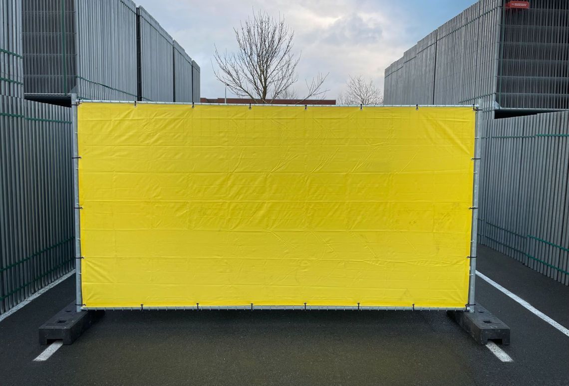 Bouwhekdoek exclusief brandvertragend in geel