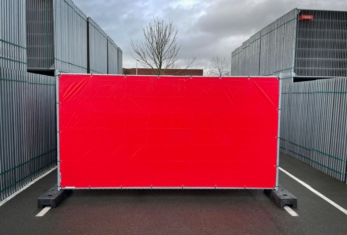 Bouwhekdoek exclusief brandvertragend in rood