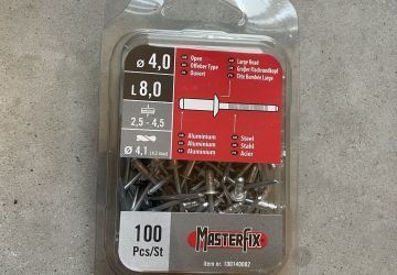 Popnagels 4,0 x 8,0 mm 100 stuks