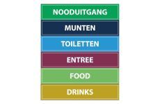 Standaard ontwerpen opzetbanner en lage bouwhekken