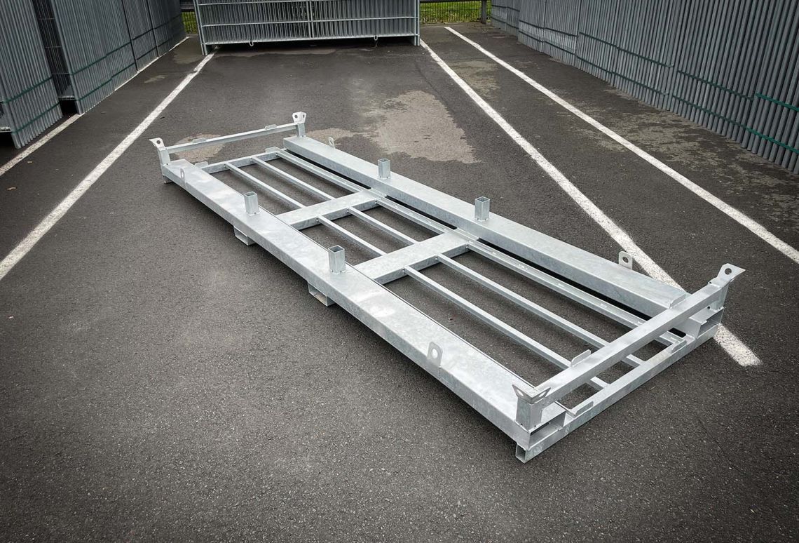 Transportpallet | Bouwhekvoeten voorzijde